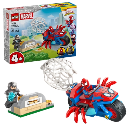 Spidey on his Motorcycle vs. Rhino