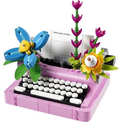 Typewriter with Flowers
