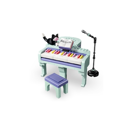 Music Decor Piano with Cat