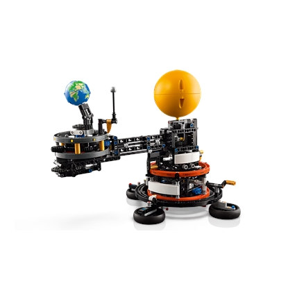 Planet Earth and Moon in Orbit