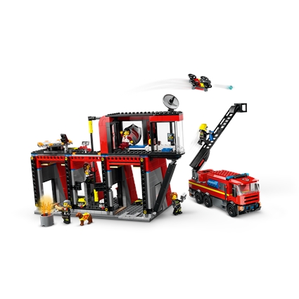 Fire Station with Fire Truck