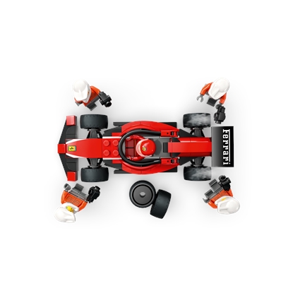 F1 Pit Stop and Pit Crew with Ferrari Car