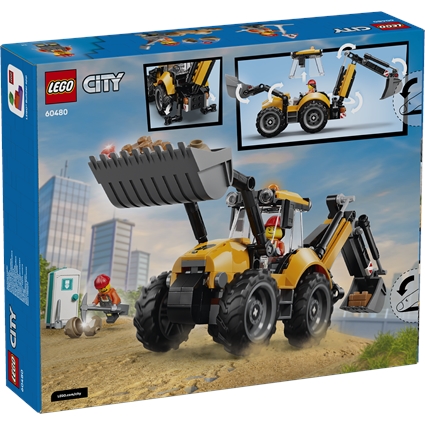 Yellow Backhoe Loader