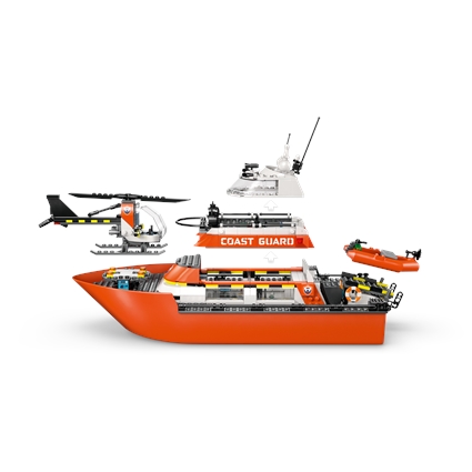 Barco e Helicóptero de Resgate