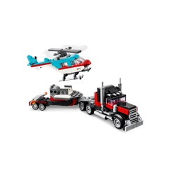 Flatbed Truck with Helicopter