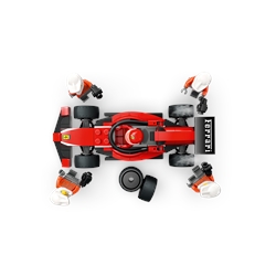 F1 Pit Stop and Pit Crew with Ferrari Car