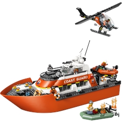 Barco e Helicóptero de Resgate