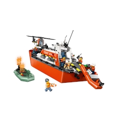 Barco e Helicóptero de Resgate