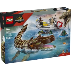 Brick-Built Mosasaurus Boat Mission